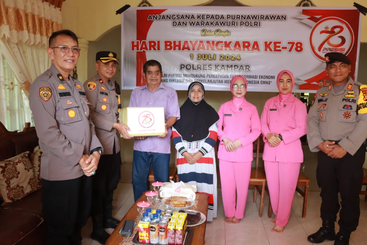 Jelang Hari Bhayangkara, Polres Kampar Gelar Anjangsana dan silaturahmi terhadap Purnawirawan dan warakawuri